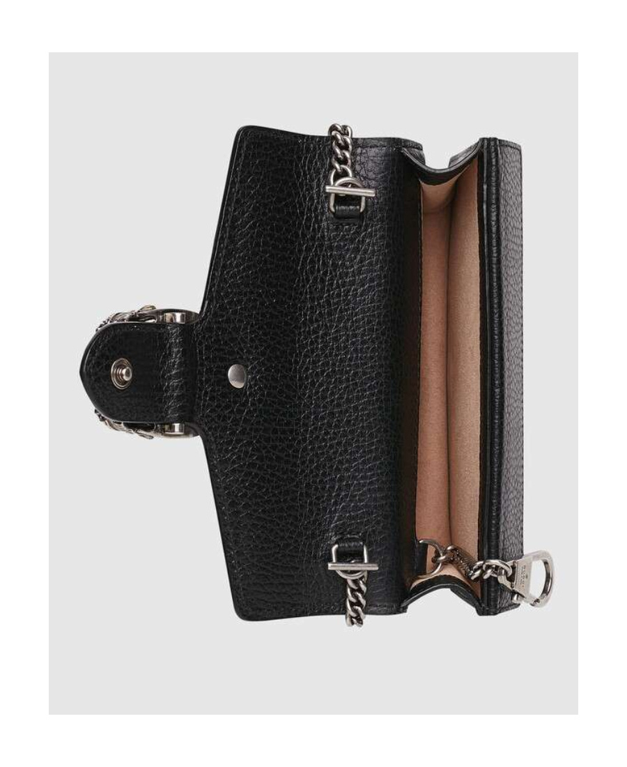 Gucci Dionysus Leather Super Mini Bag In Black