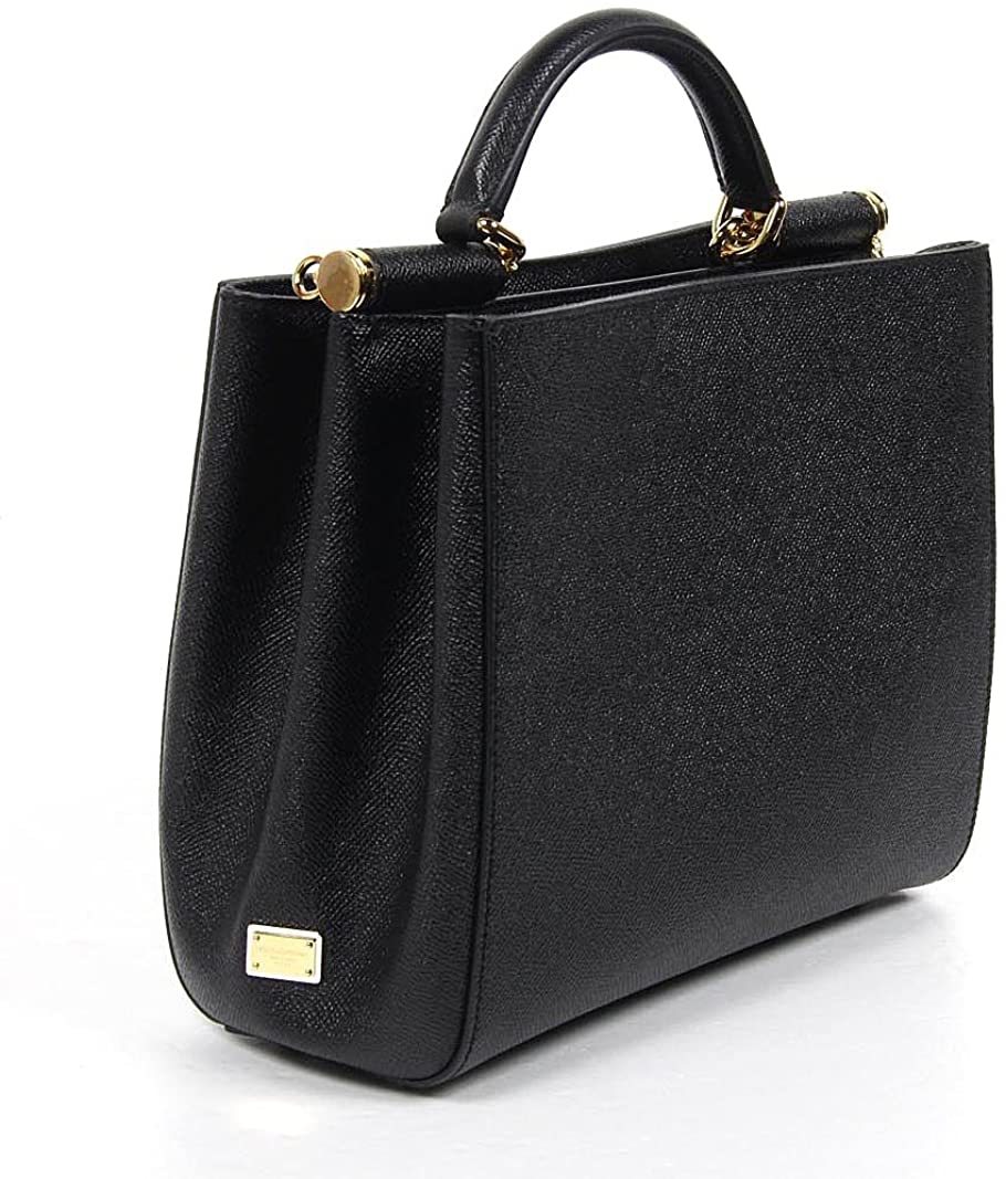 Dolce & Gabbana Logo Details Handbag In Black