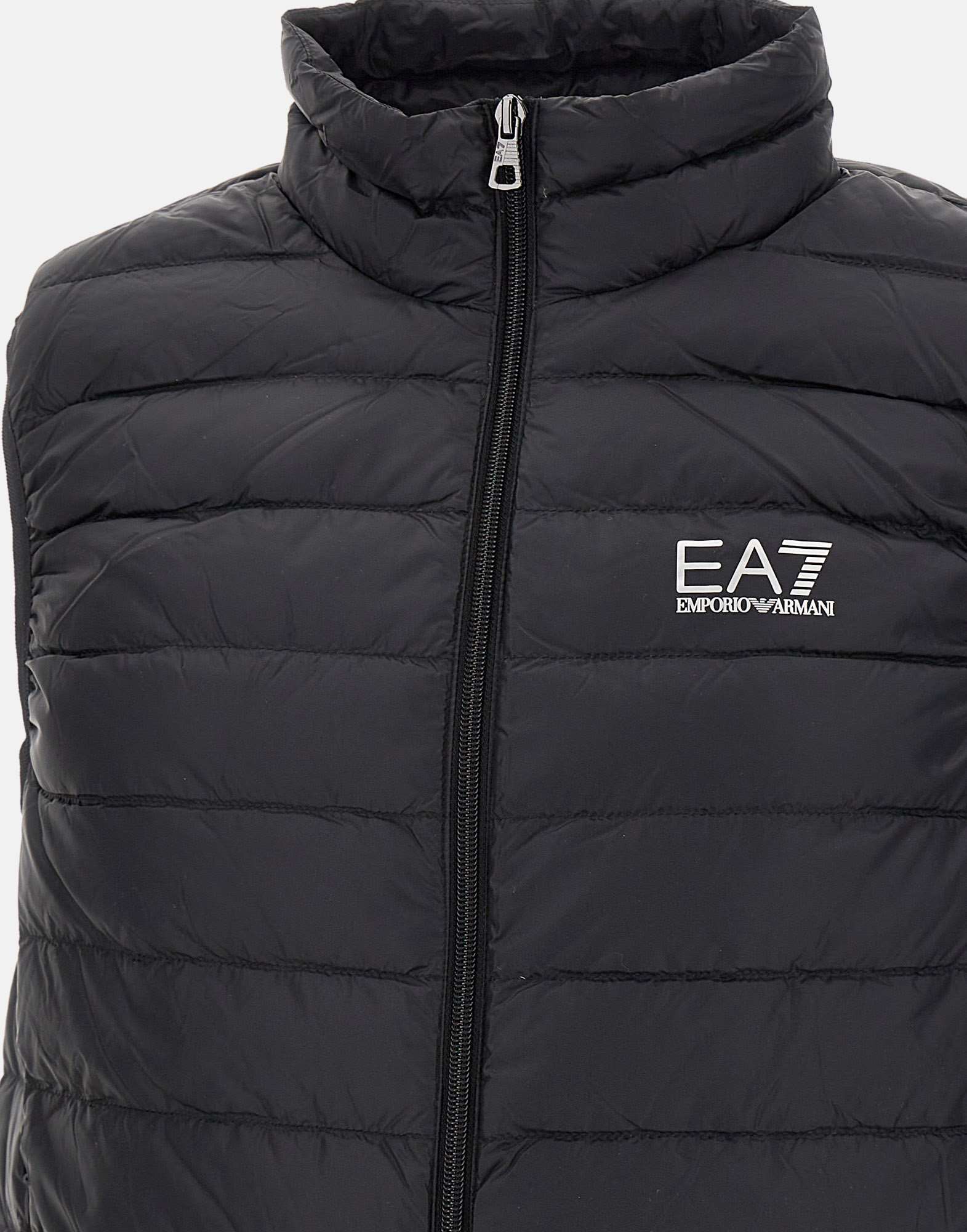 Ea7 Logo-print Gilet In Black