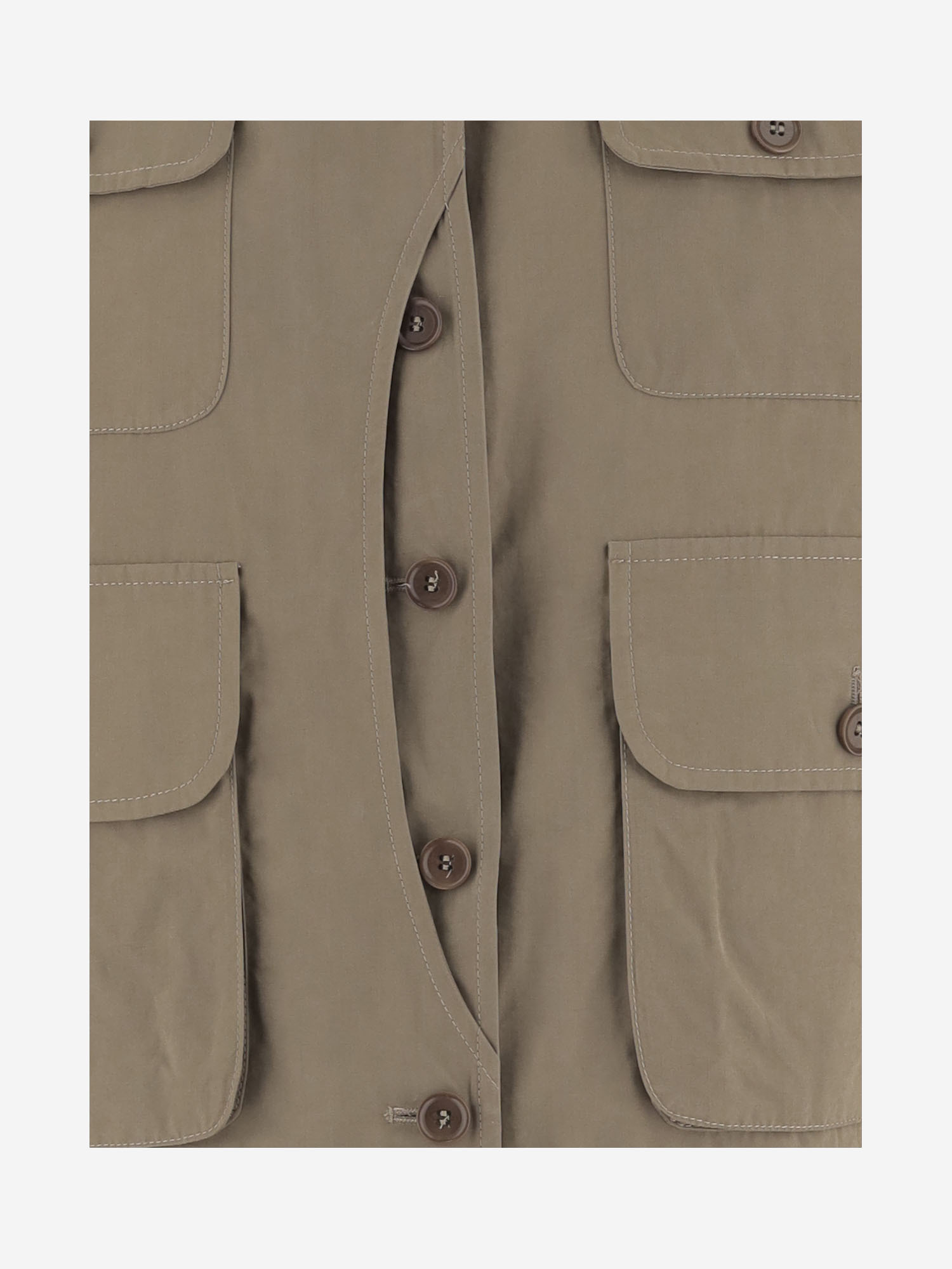 Aspesi Contrasting-color Collared Jacket In Brown
