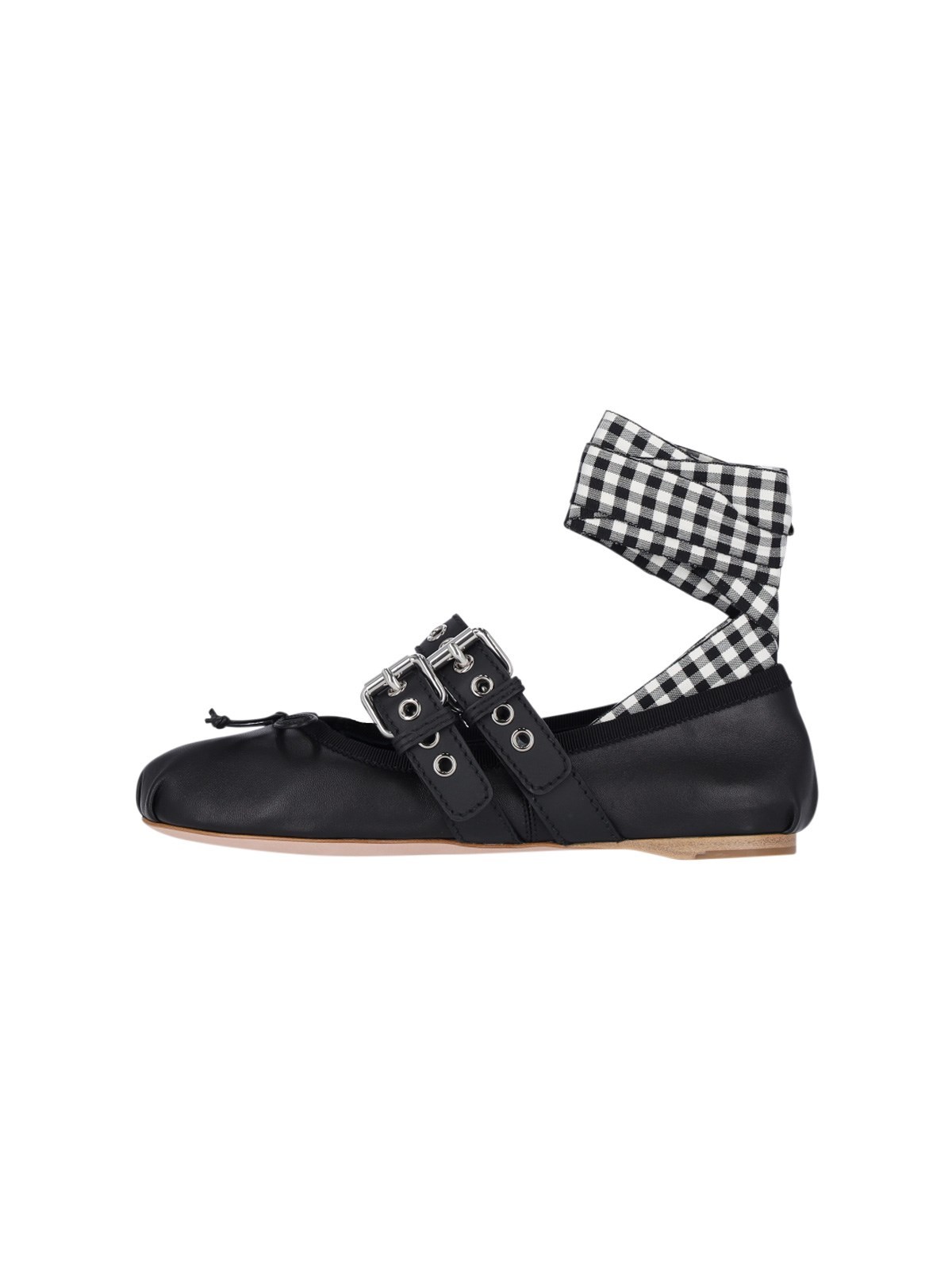 Miu Miu Flat-soled Ballet Shoes In Black