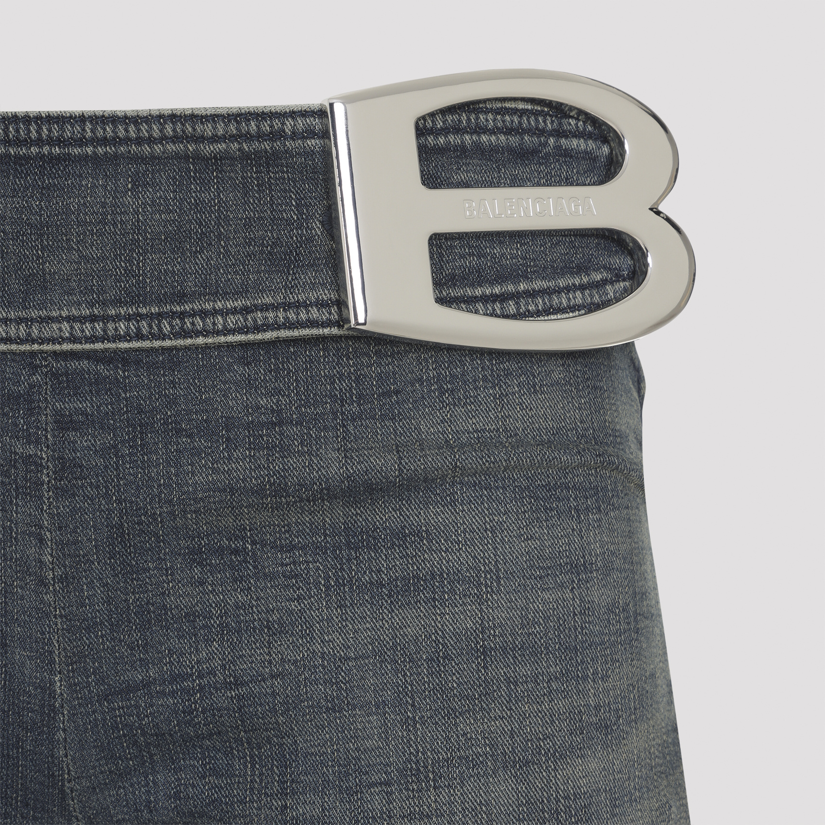 Balenciaga Buckle Design Flared Trousers In Gray