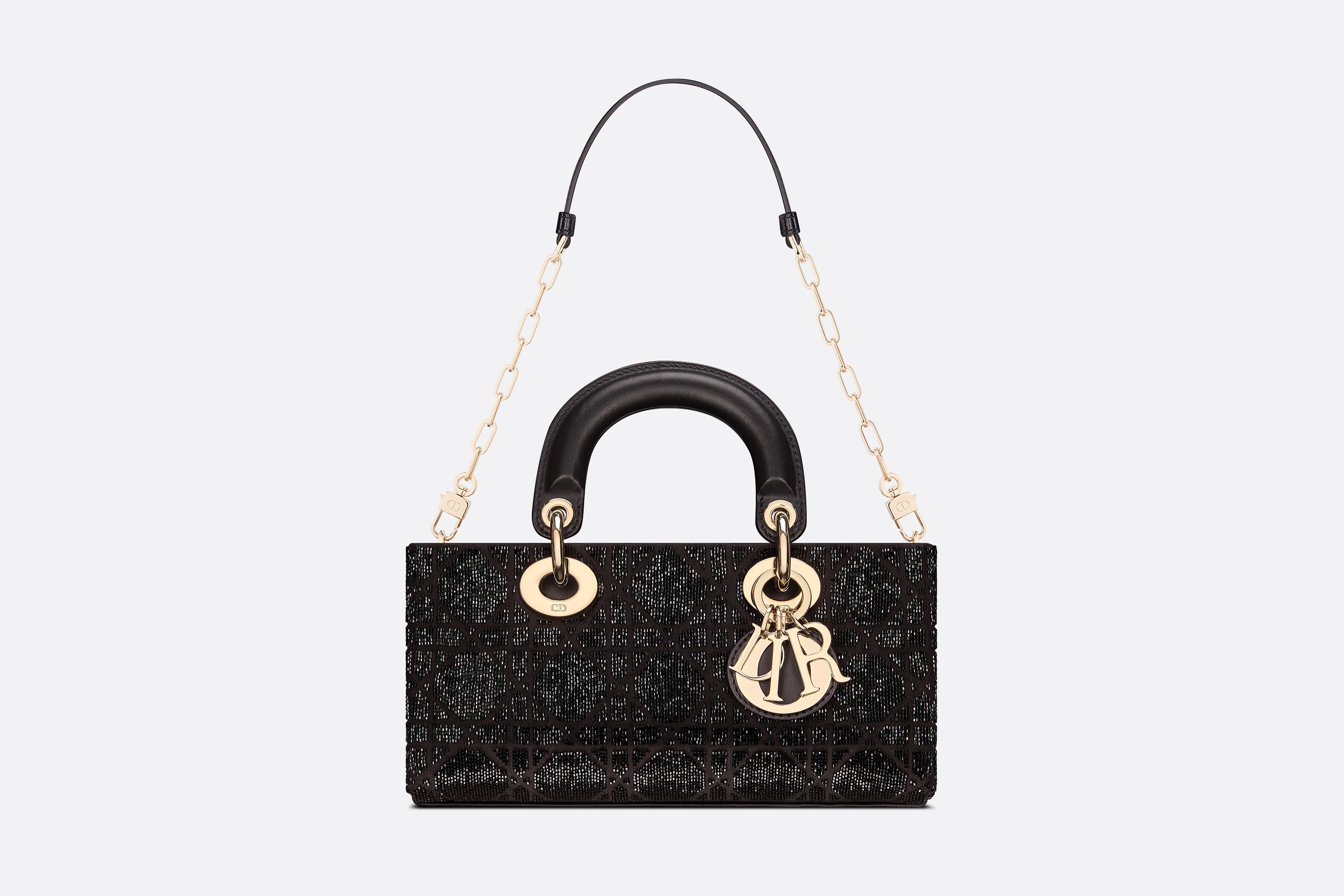 Dior Small Lady D-joy Handbag In Black