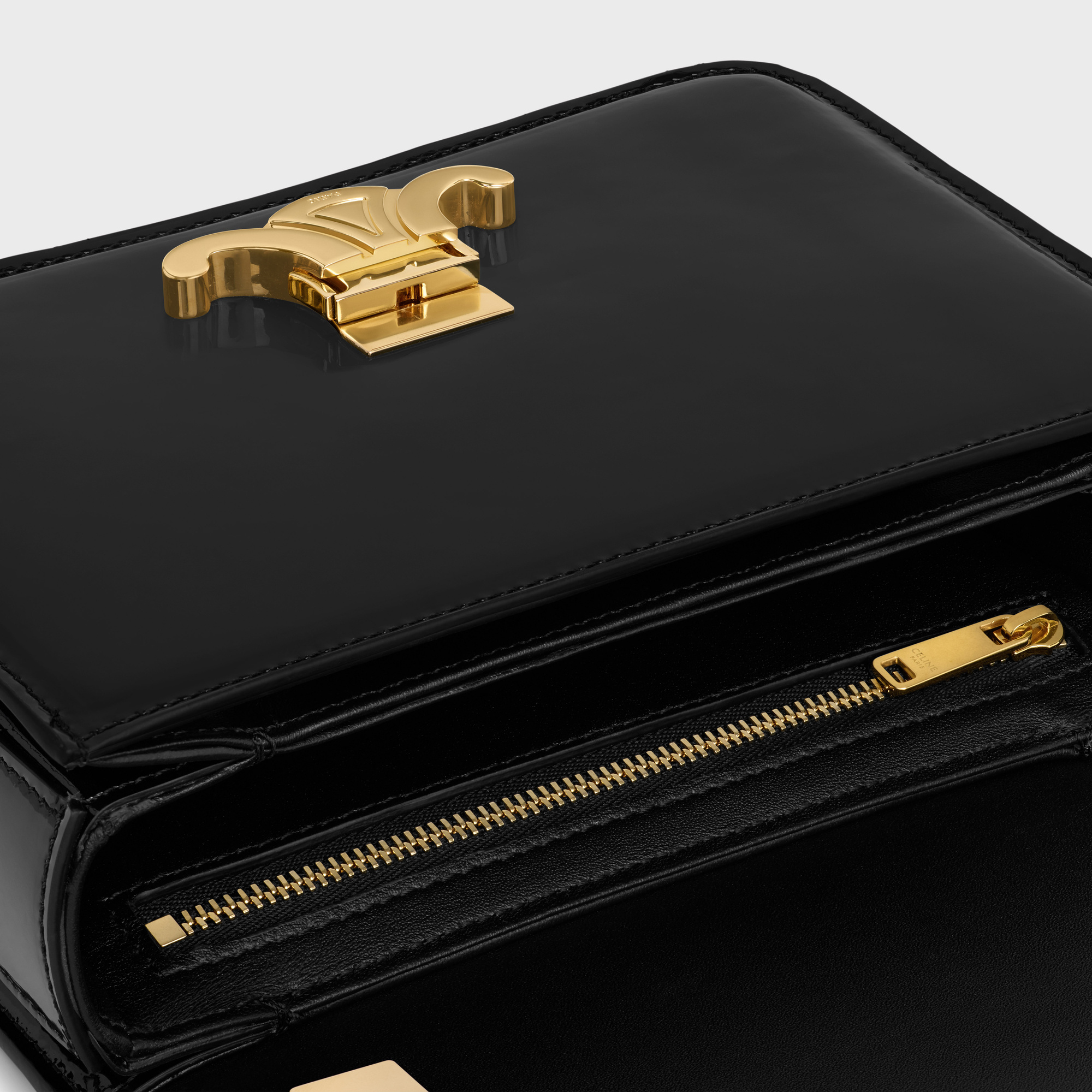 Shop Celine Teen Garance Bag In Patent Calfskin In Black