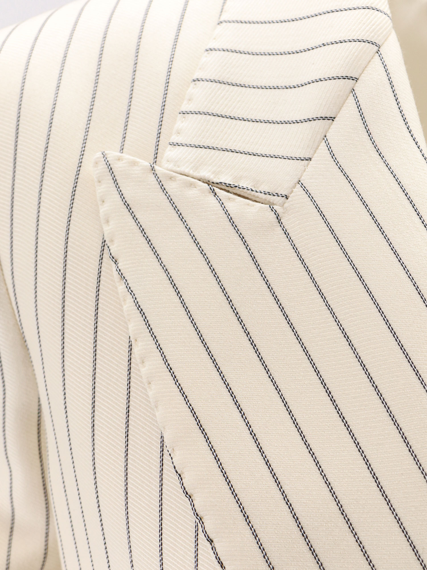 Tom Ford Striped Double-breasted Wool-blend Blazer In Nude