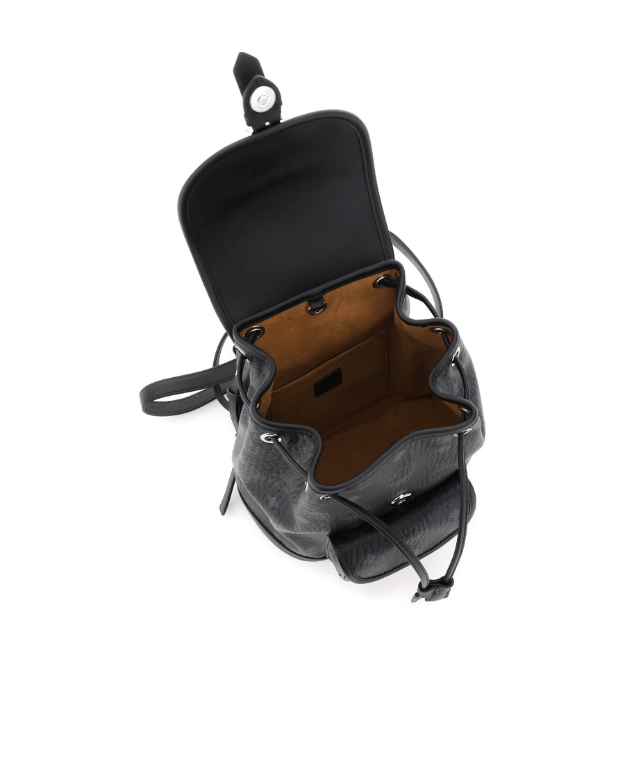 Mcm Aren Visetos Logo Backpack In Black