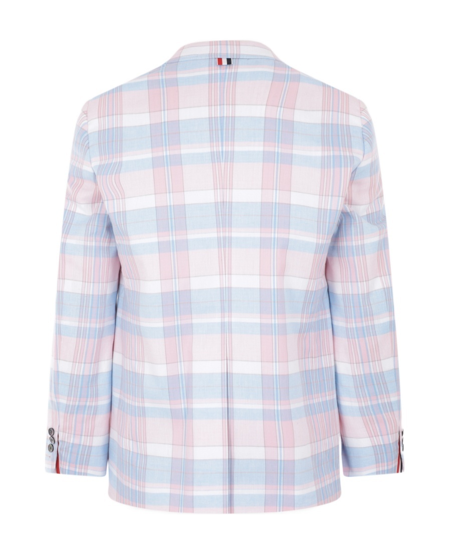 Thom Browne Plaid-checked Pattern Tailored Blazer In Multicolor