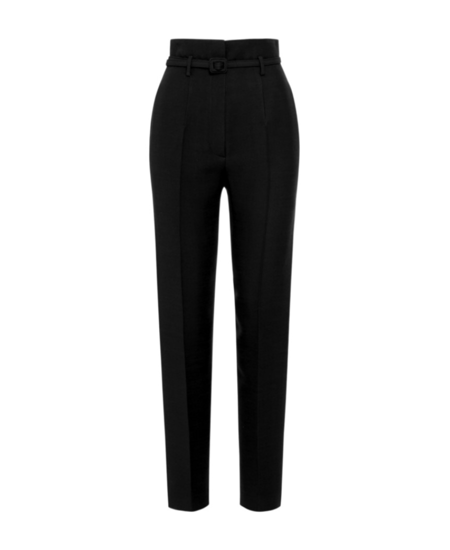 Dior Wool Casual Trousers In Black