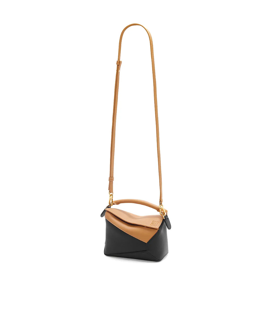 Shop Loewe Mini Puzzle Bag In Classic Calfskin In Black