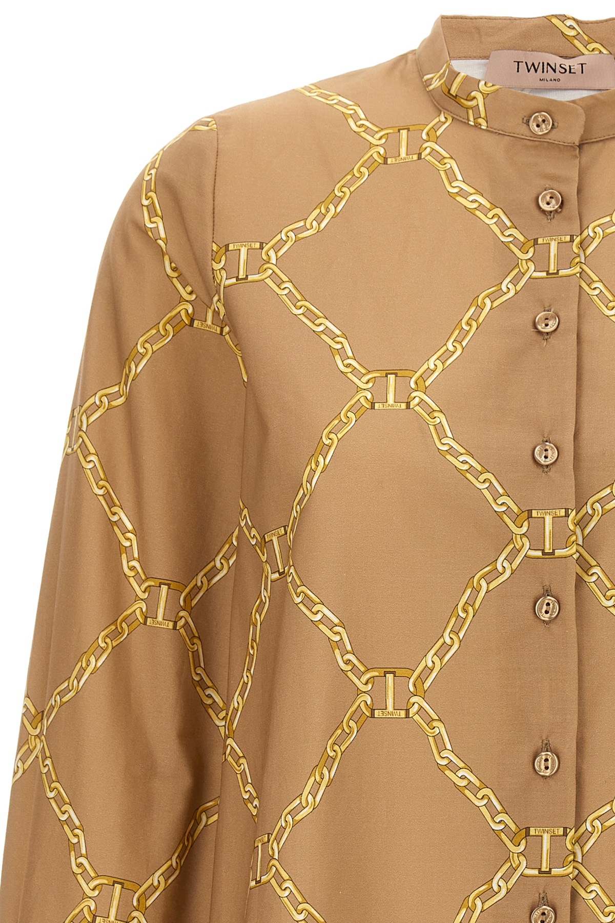 Twinset Print Shirt Shirt And Blouse Beige In Brown
