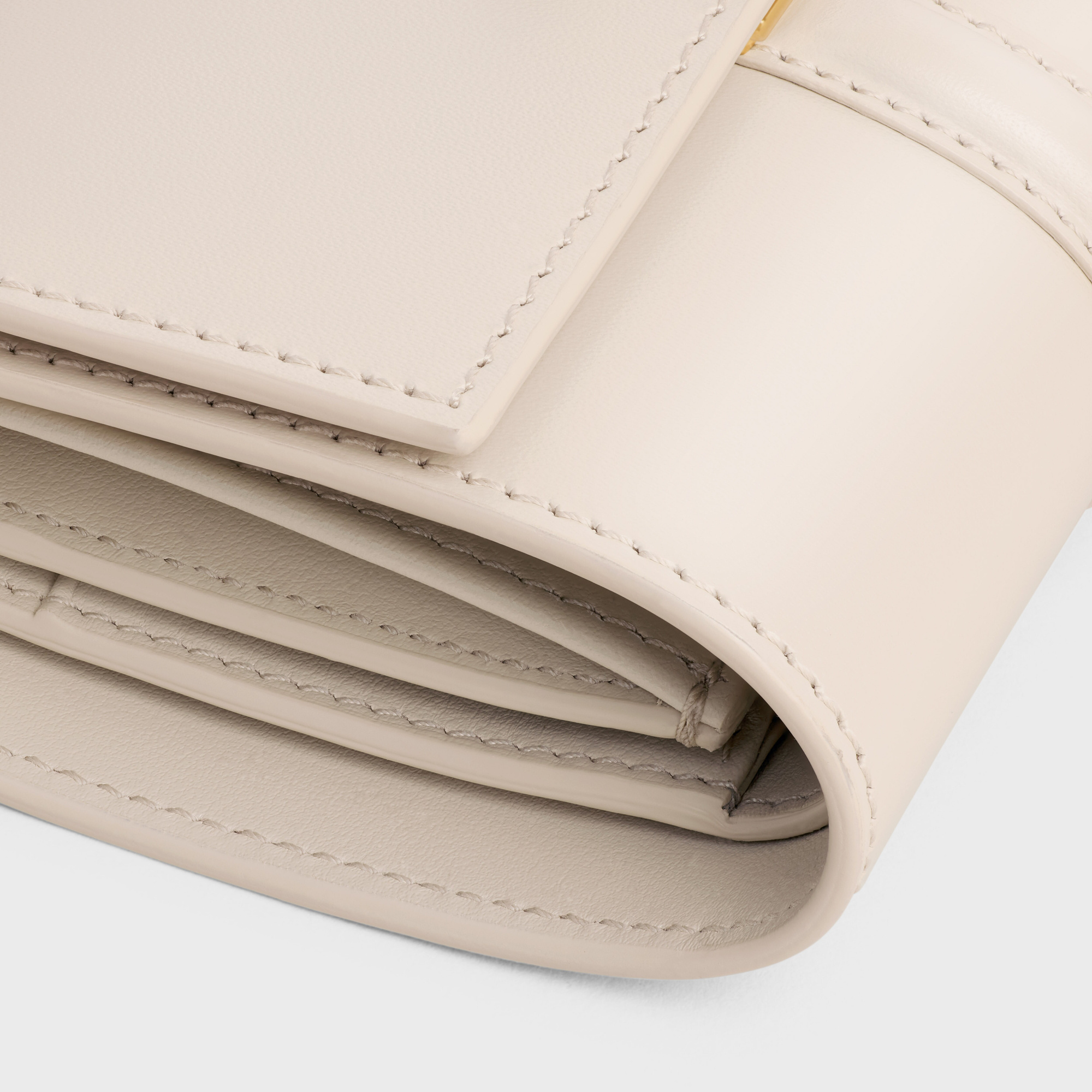 Celine Small Three-fold Wallet In Light Beige