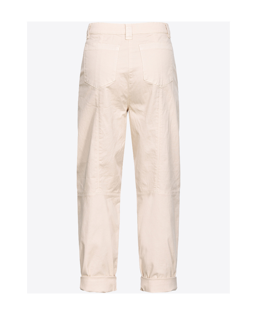 Pinko High-waist Cropped Trousers In Nude