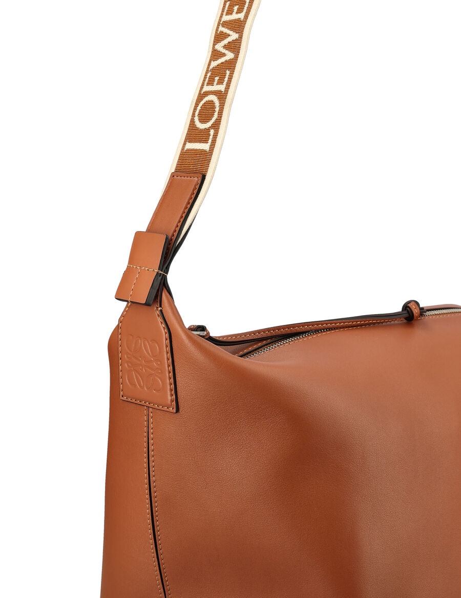 Loewe Cubi Jacquard Strap Crossbody Bag In Brown