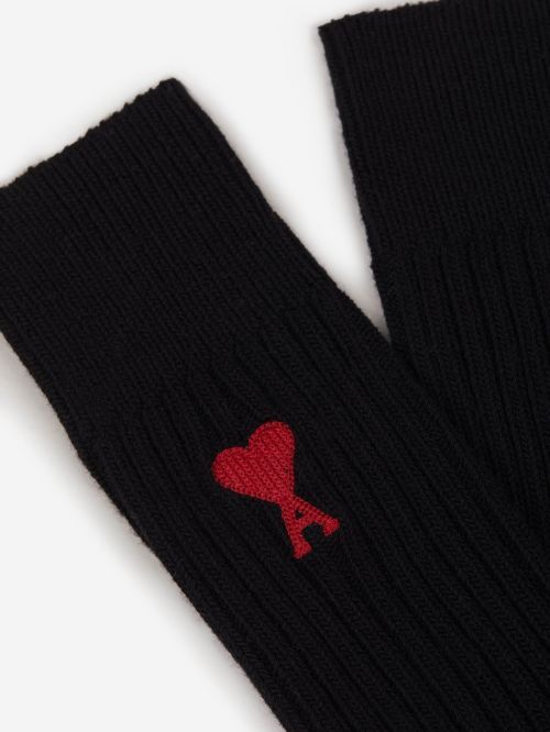 AMI ALEXANDRE MATTIUSSI AMI PARIS AMI DE COEUR LOGO EMBROIDERED RIBBED 3-PACK SOCKS 