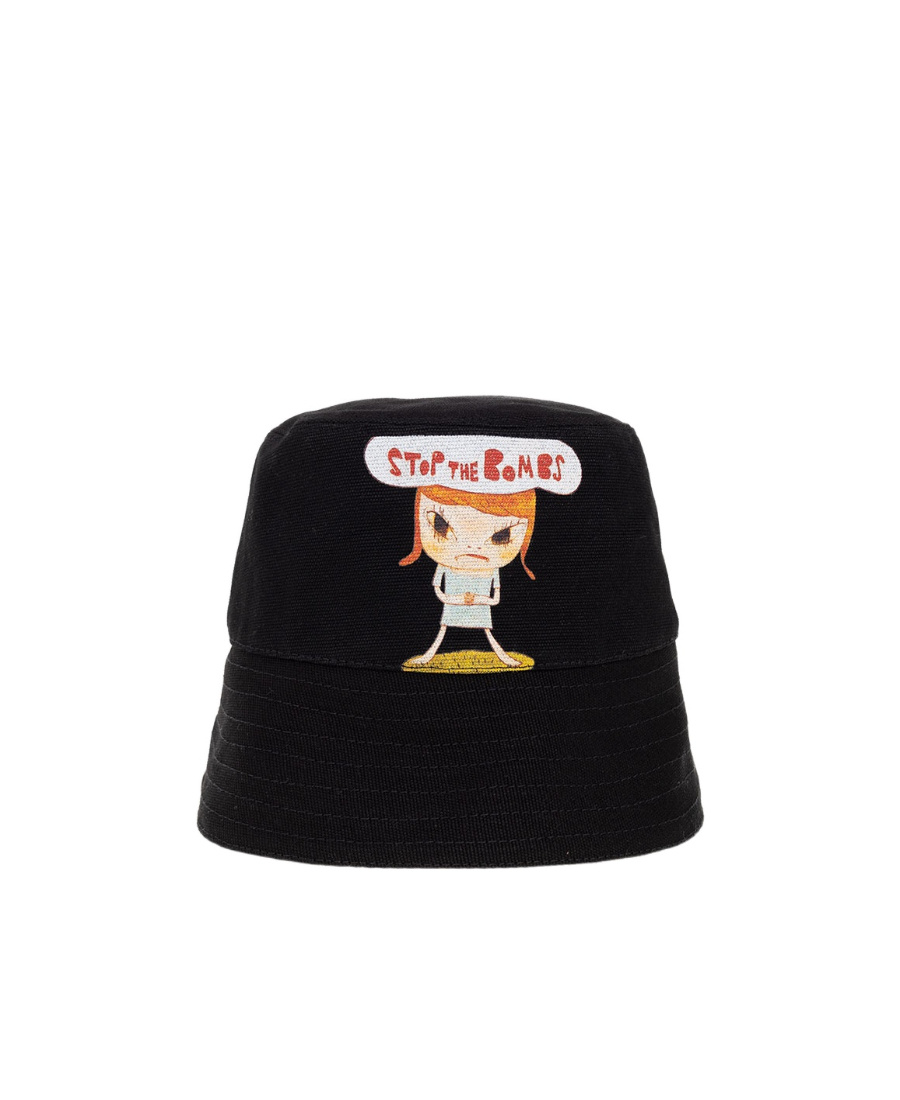 Stella Mccartney X Yoshitomo Nara Co-signed Double-sided Fisherman's Hat In Black