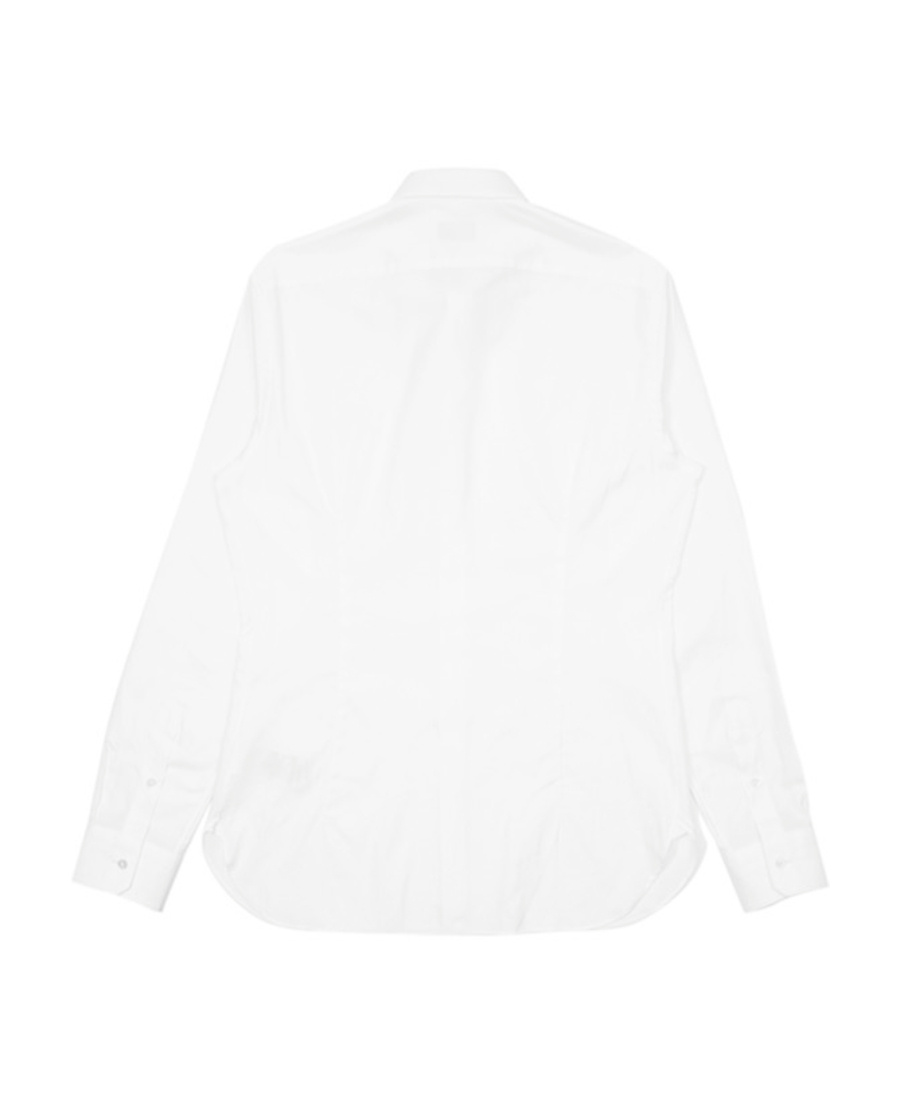Zegna Long-sleeved Lapel Shirt In White