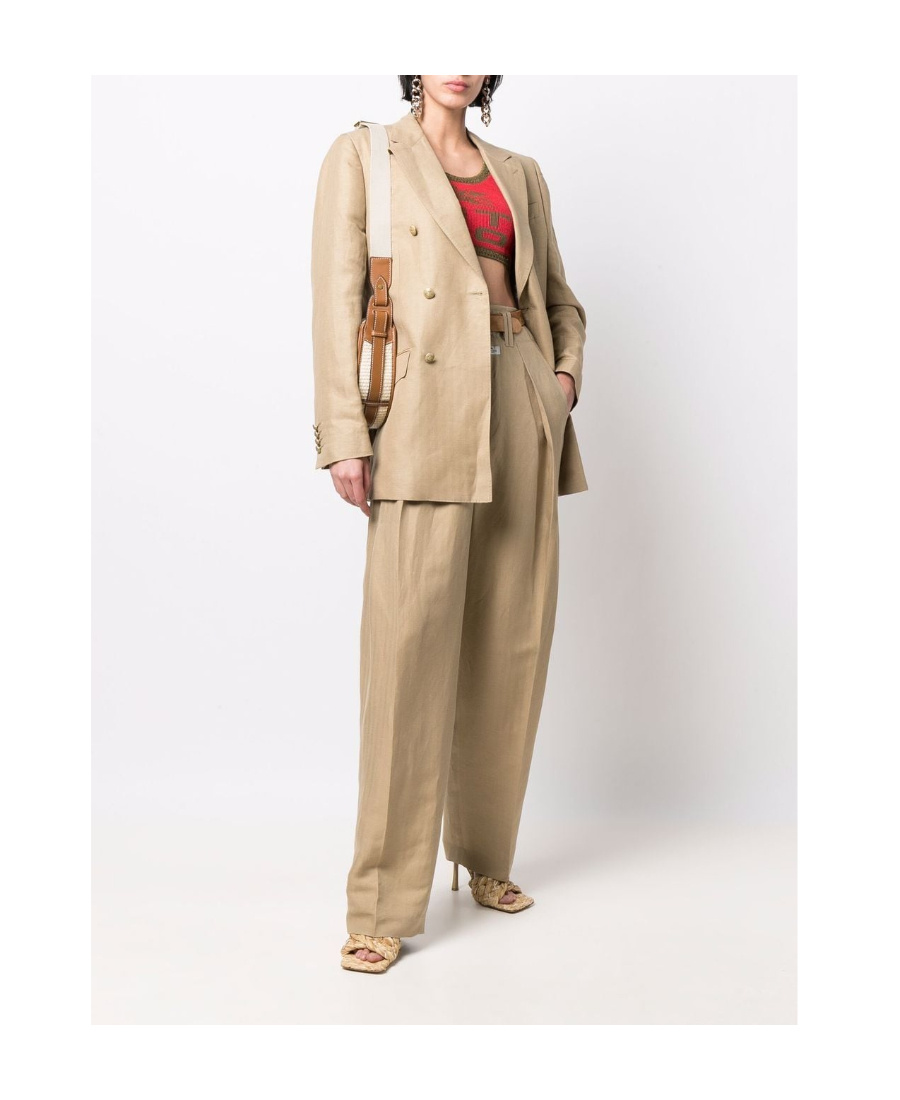 Shop Etro Double-breasted Jacket In Nude