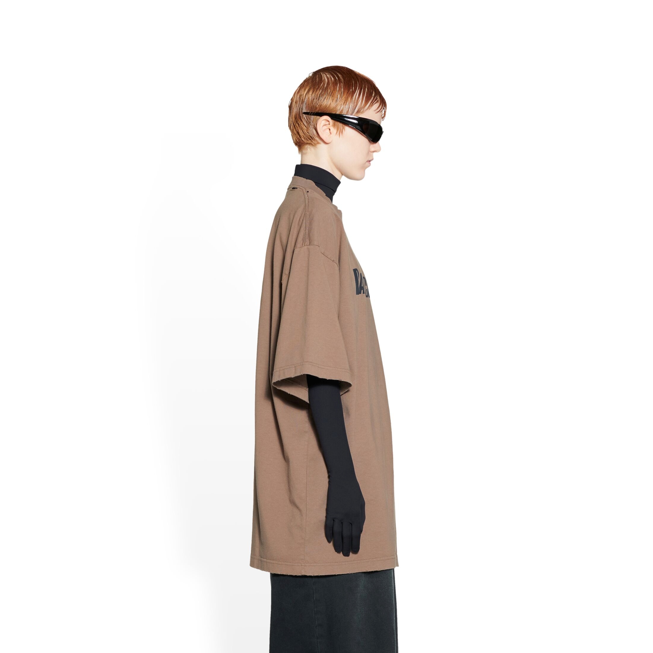 Balenciaga Logo-print Cotton T-shirt In Brown