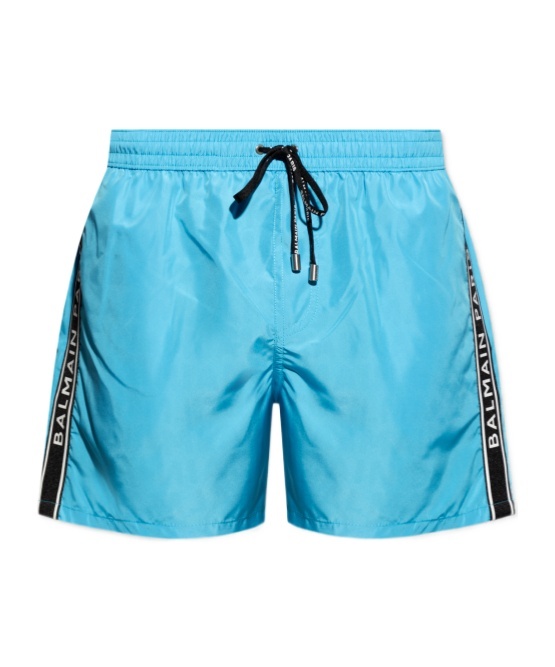 BALMAIN LOGO-PRINT SWIM SHORTS