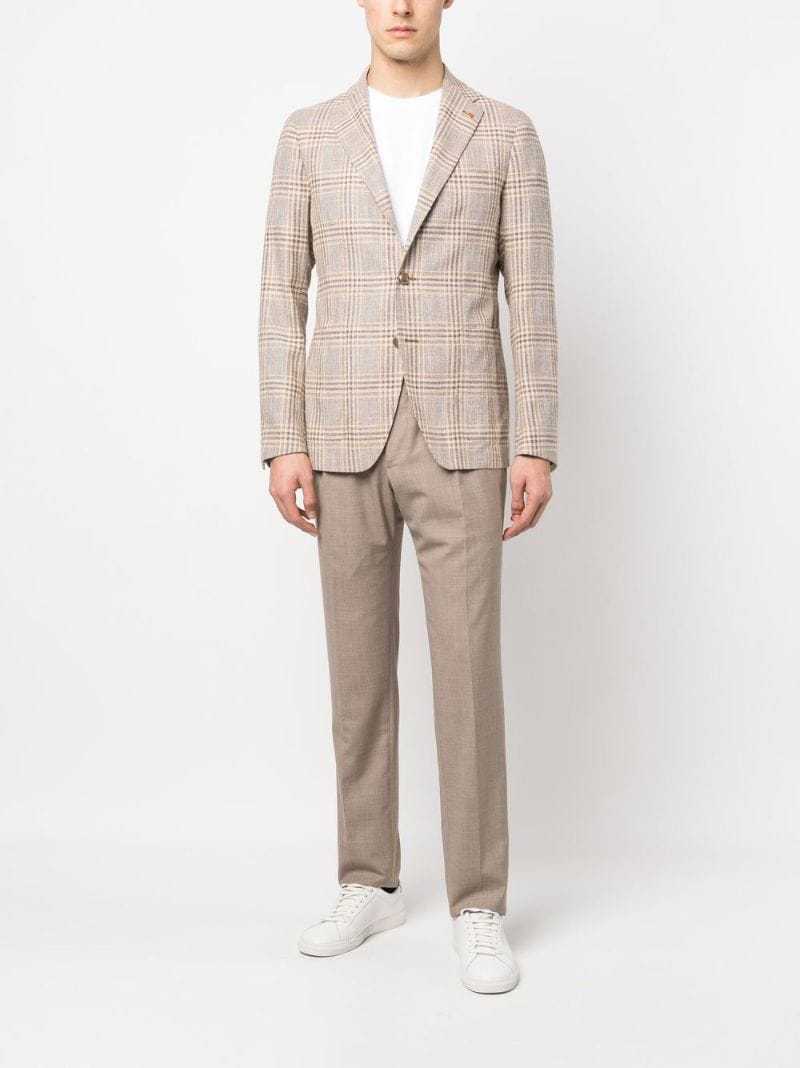 TAGLIATORE PLAID-CHECK SINGLE-BREASTED BLAZER