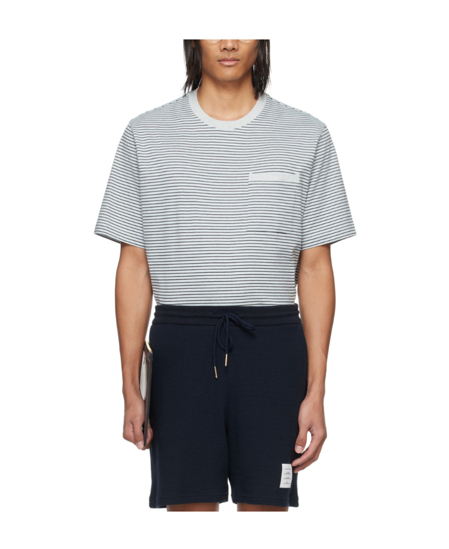 Thom Browne Embroidered Cotton Track Shorts In Multicolor