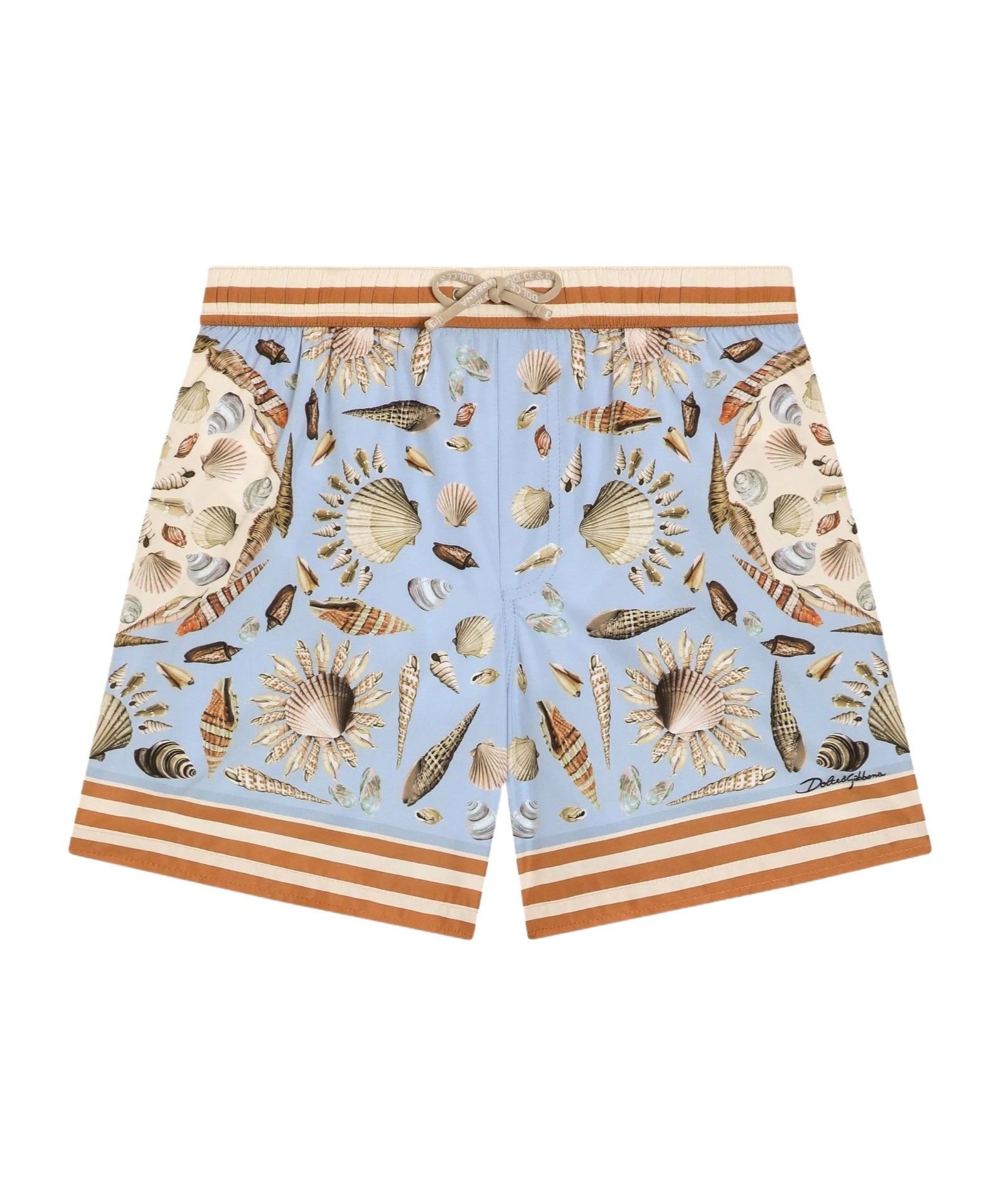 Dolce & Gabbana Shell-print Swim Shorts In Multi