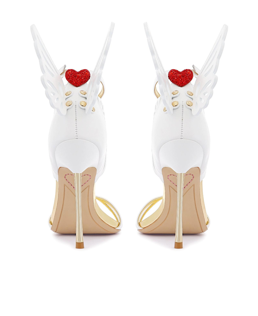 Sophia Webster Round Head High-heeled Sandals In White
