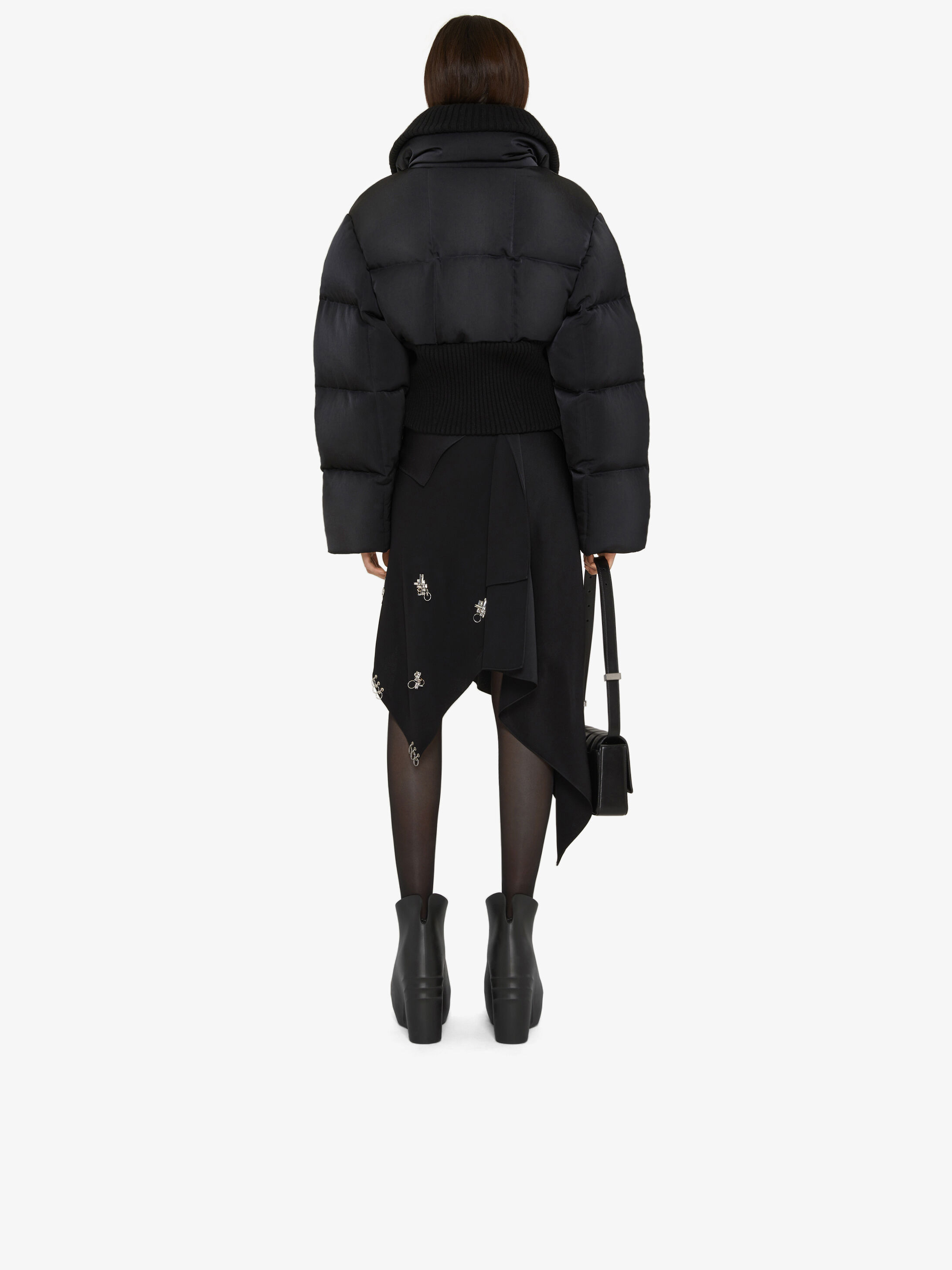 Givenchy Oversize Ribbed-trim Puffer Jacket In Black