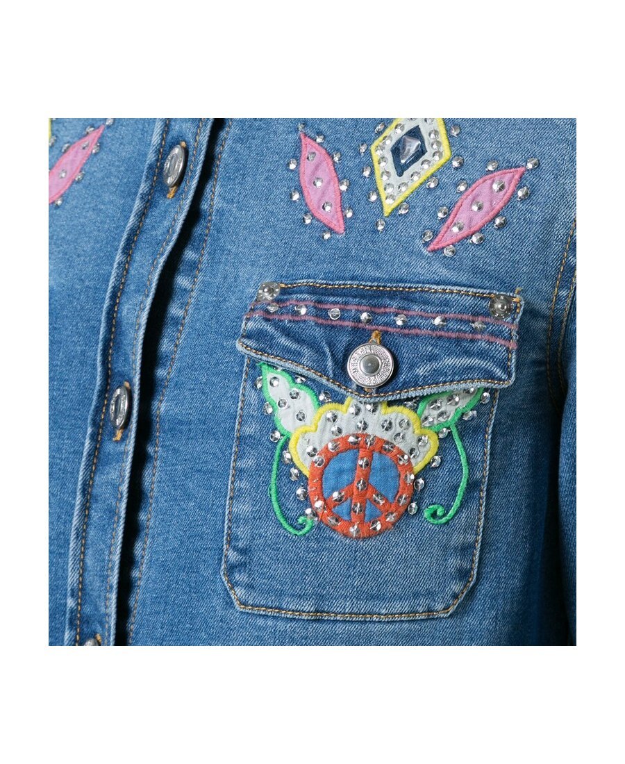 Moschino Button-fitting Shirt In Blue