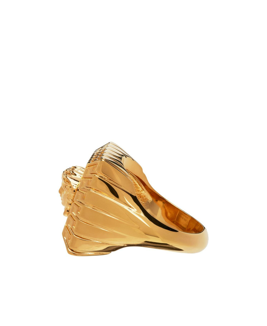 Versace Medusa Signet Ring In Yellow