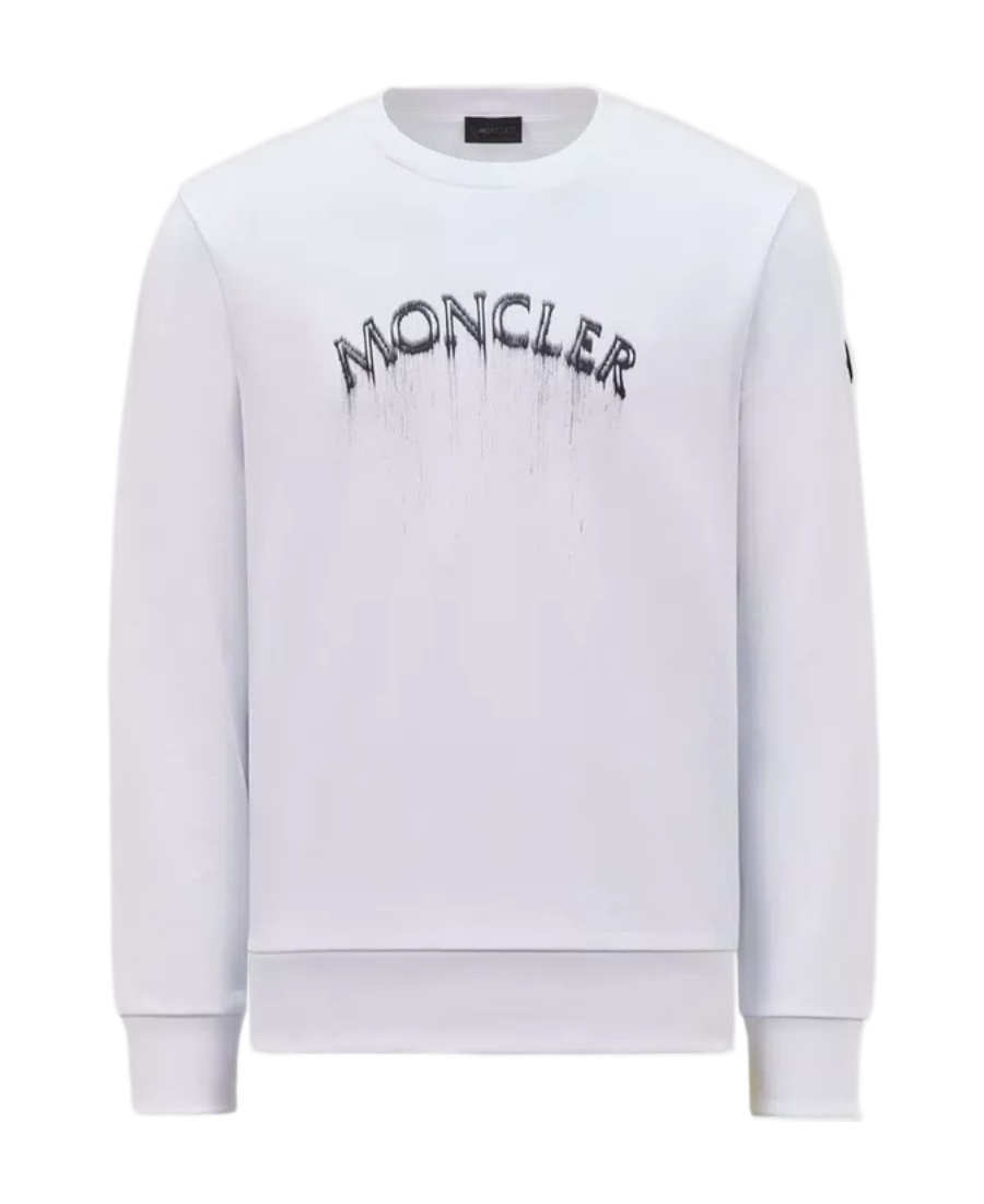 Moncler Logo-print Cotton Sweatshirt In White