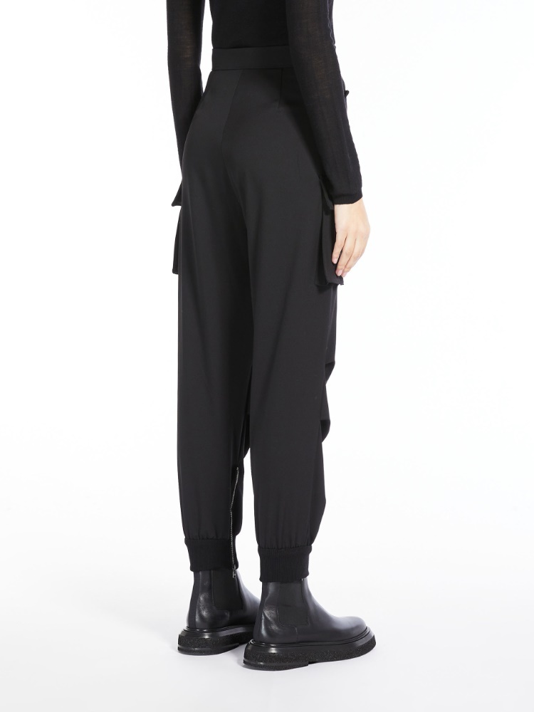 Max Mara Wool Overalls Casual Trousers In Black