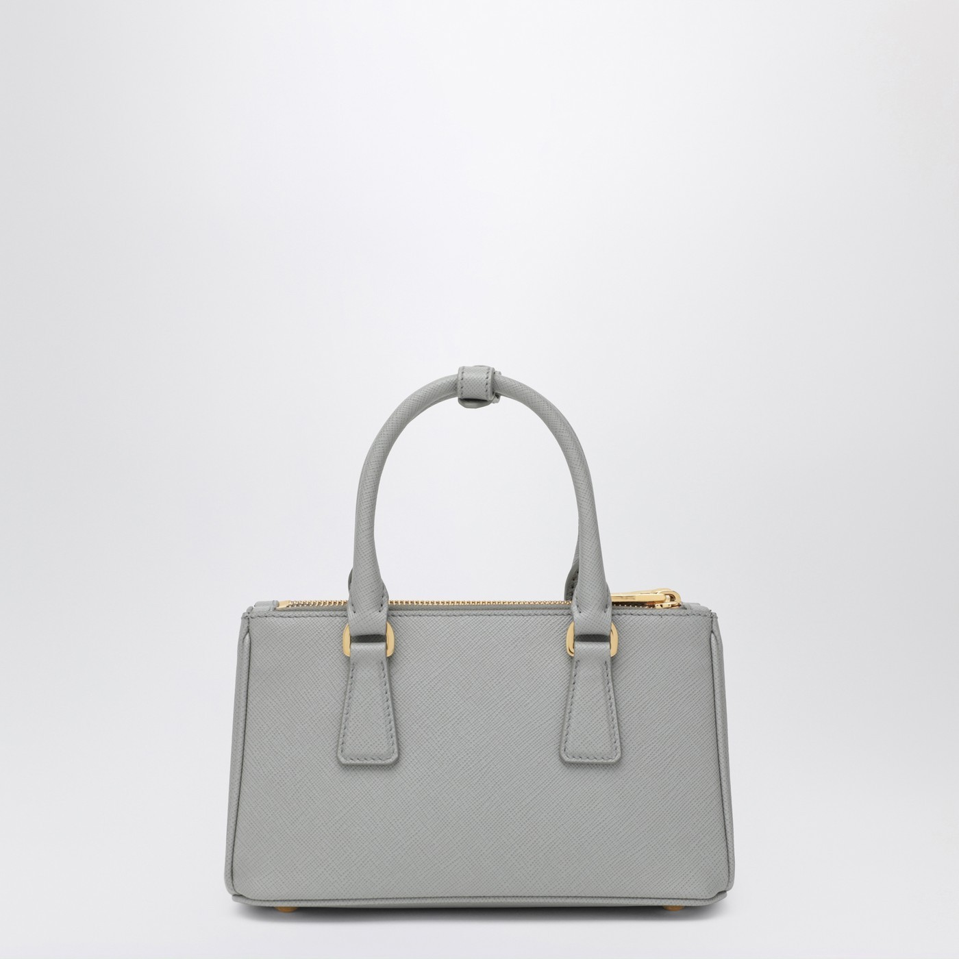 Prada Mini Galleria Saffiano Leather Handbag In Gray