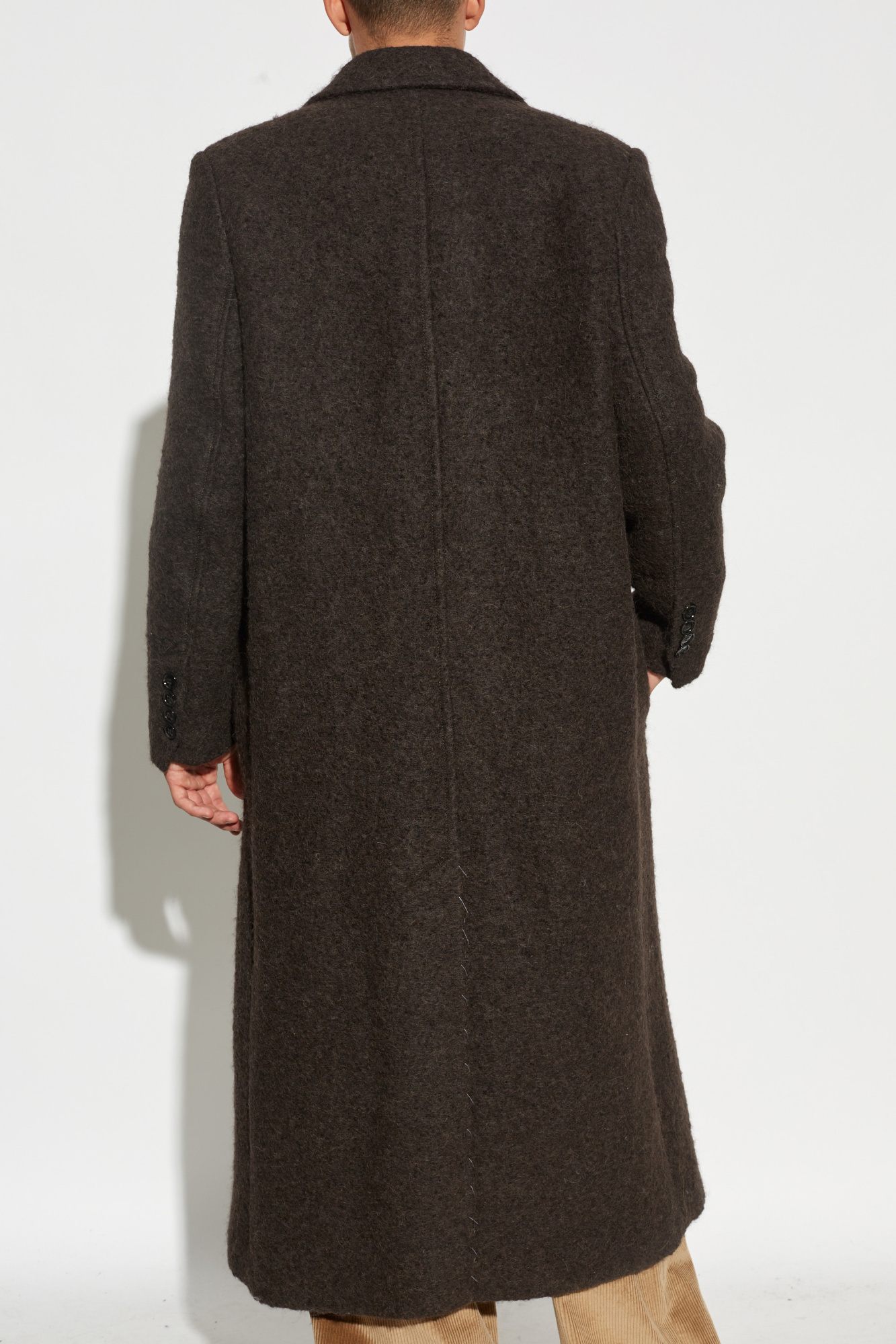 Ami Alexandre Mattiussi Ami Paris Double Breasted Long Sleeved Coat In Black