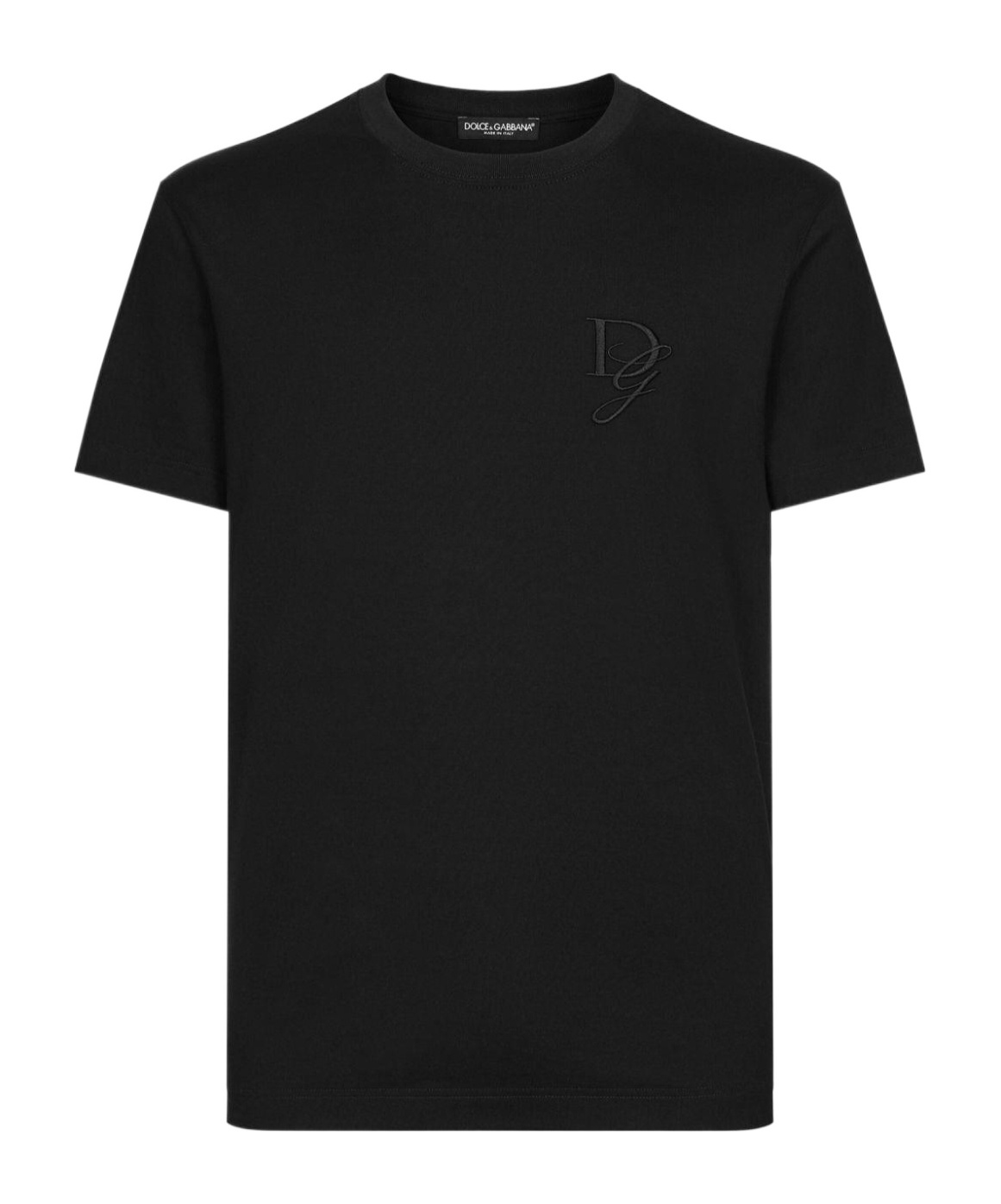 Dolce & Gabbana Dg-embroidered Jersey Crewneck T-shirt In Black