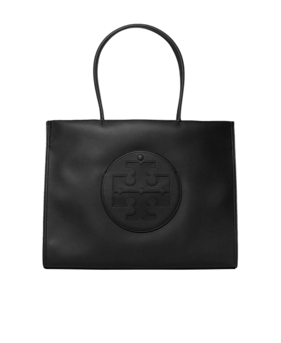 Tory Burch Ella Tote Bag In Black Leather In Black