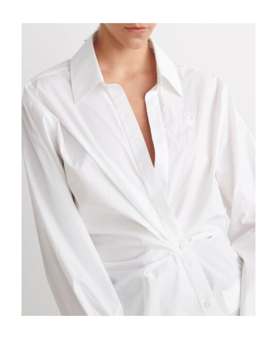 Off-white Poplin Wrap Shirt White White In Yellow
