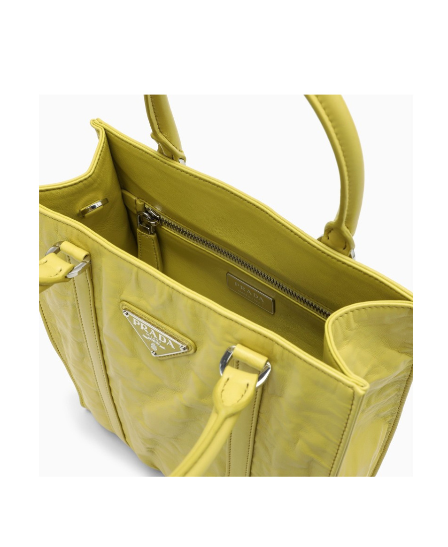Prada Logo Shoulder Bag In Yellow