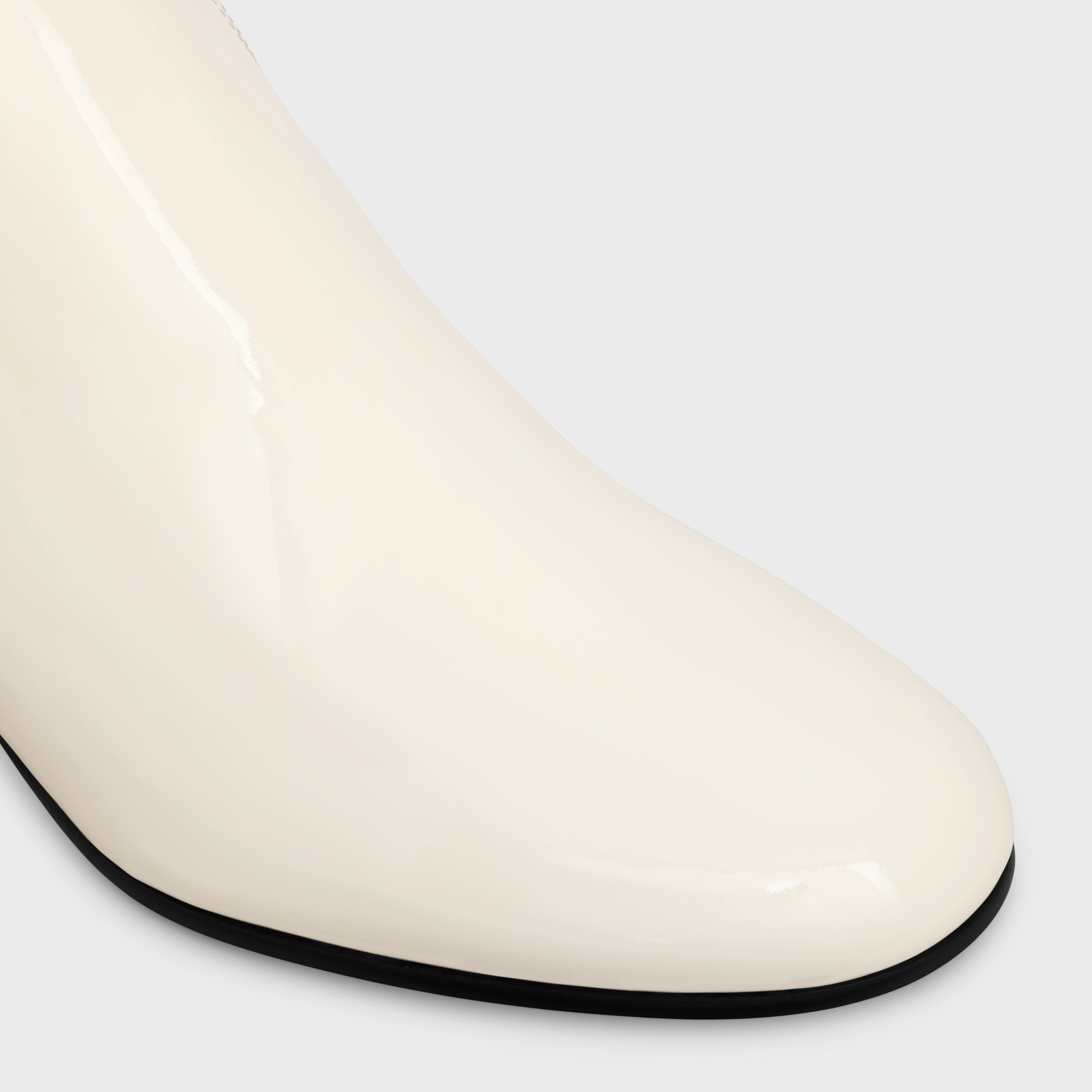 Celine Triomphe Zipped Logo Short Boots In White