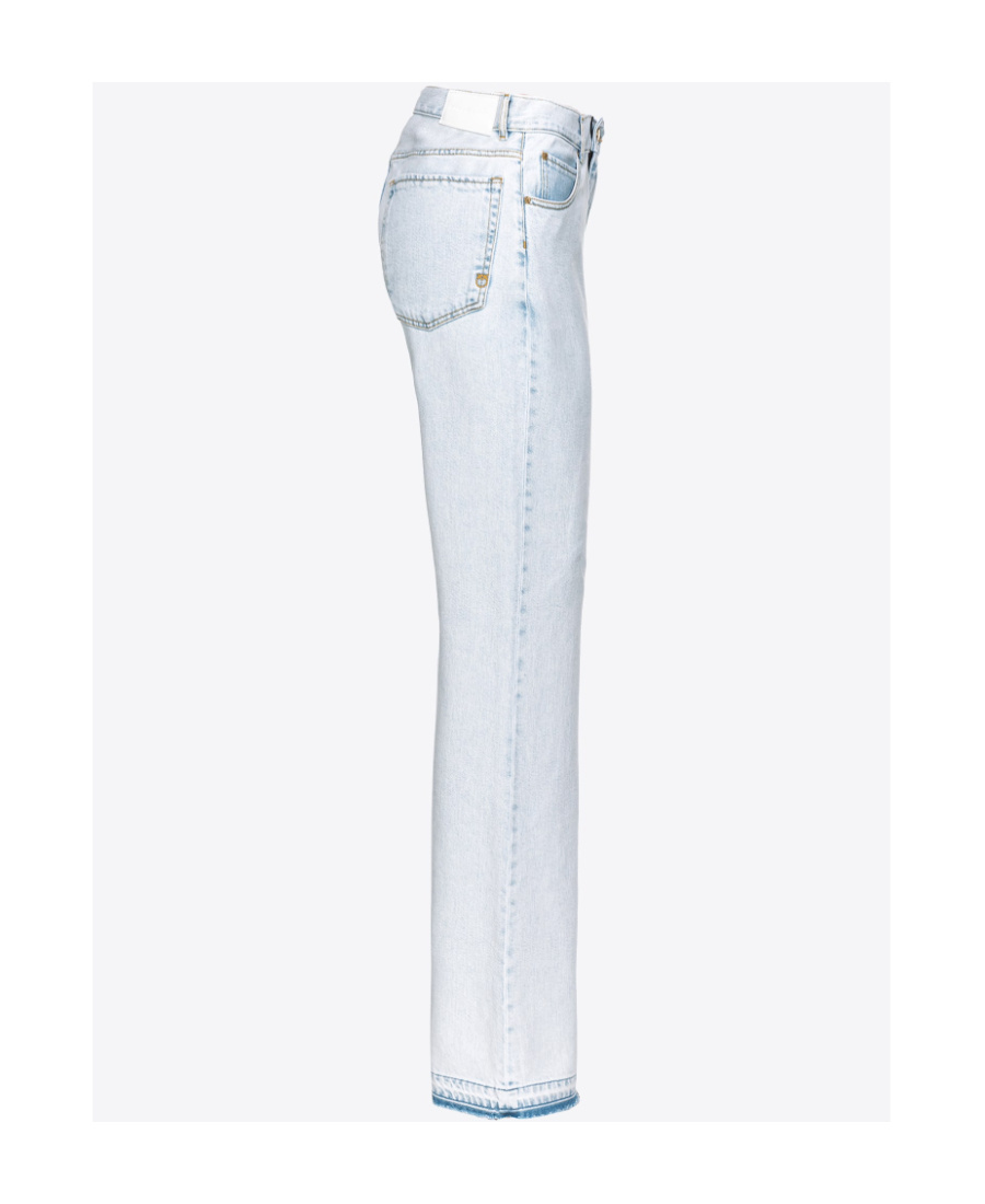 Pinko Five-pocket Wide-leg Jeans In White