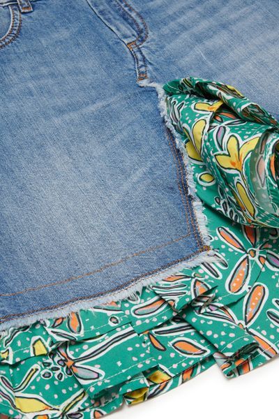 Marni Printed-trim Denim Skirt