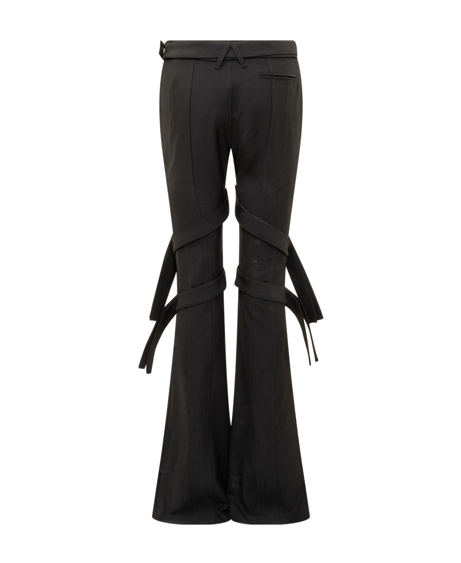 Ambush Strap-detail Flared Trousers In Black