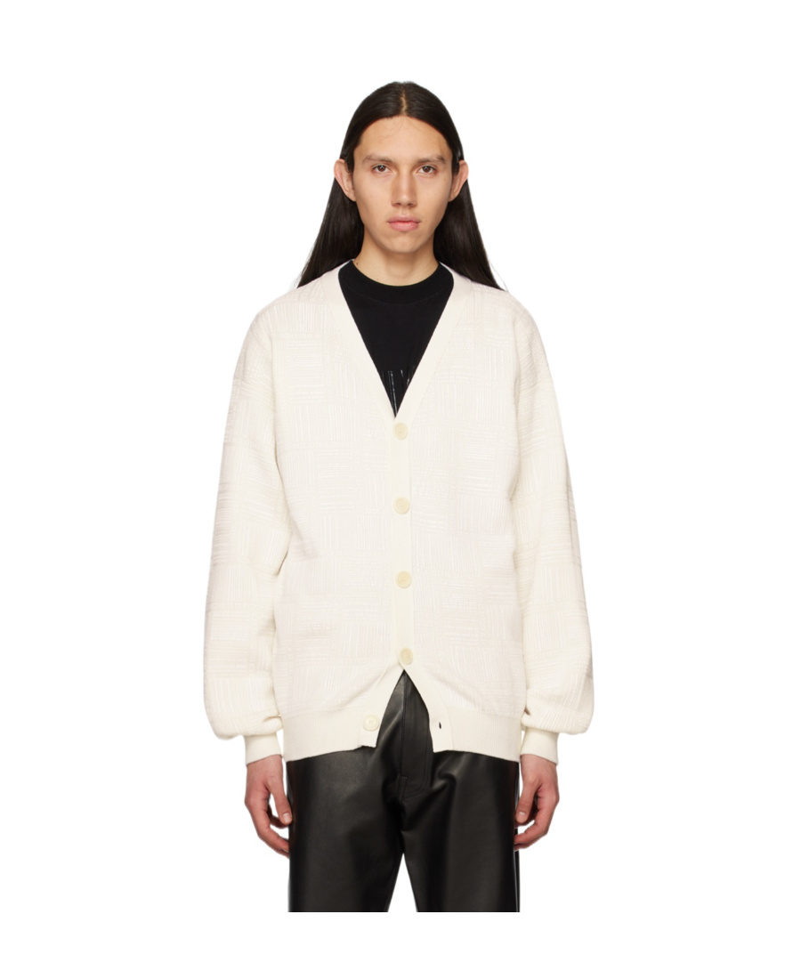 Vtmnts White Barcode Cardigan In White