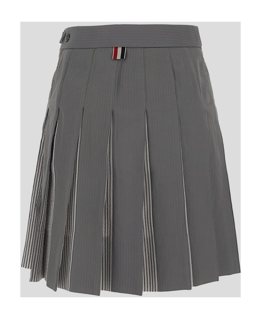 Thom Browne Rwb Pleated Skirt In Black