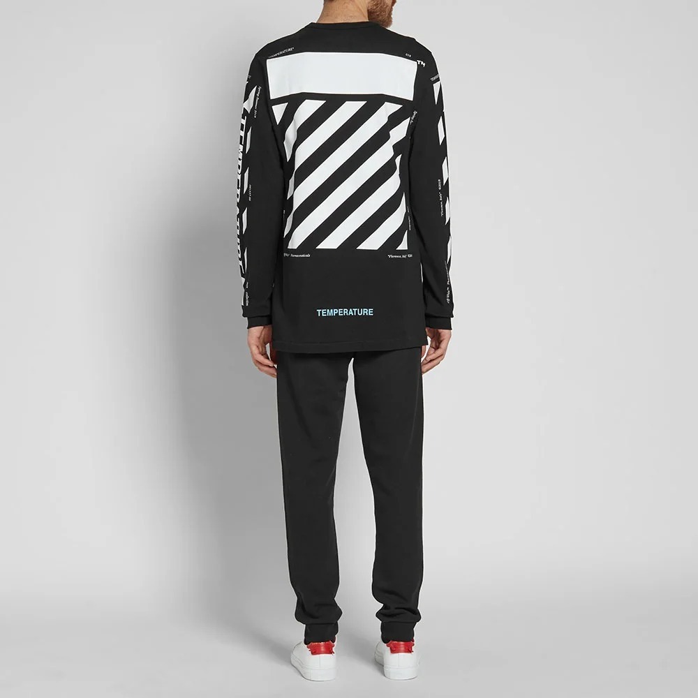 Off-white Striped Long-sleeved T-shirt In Black