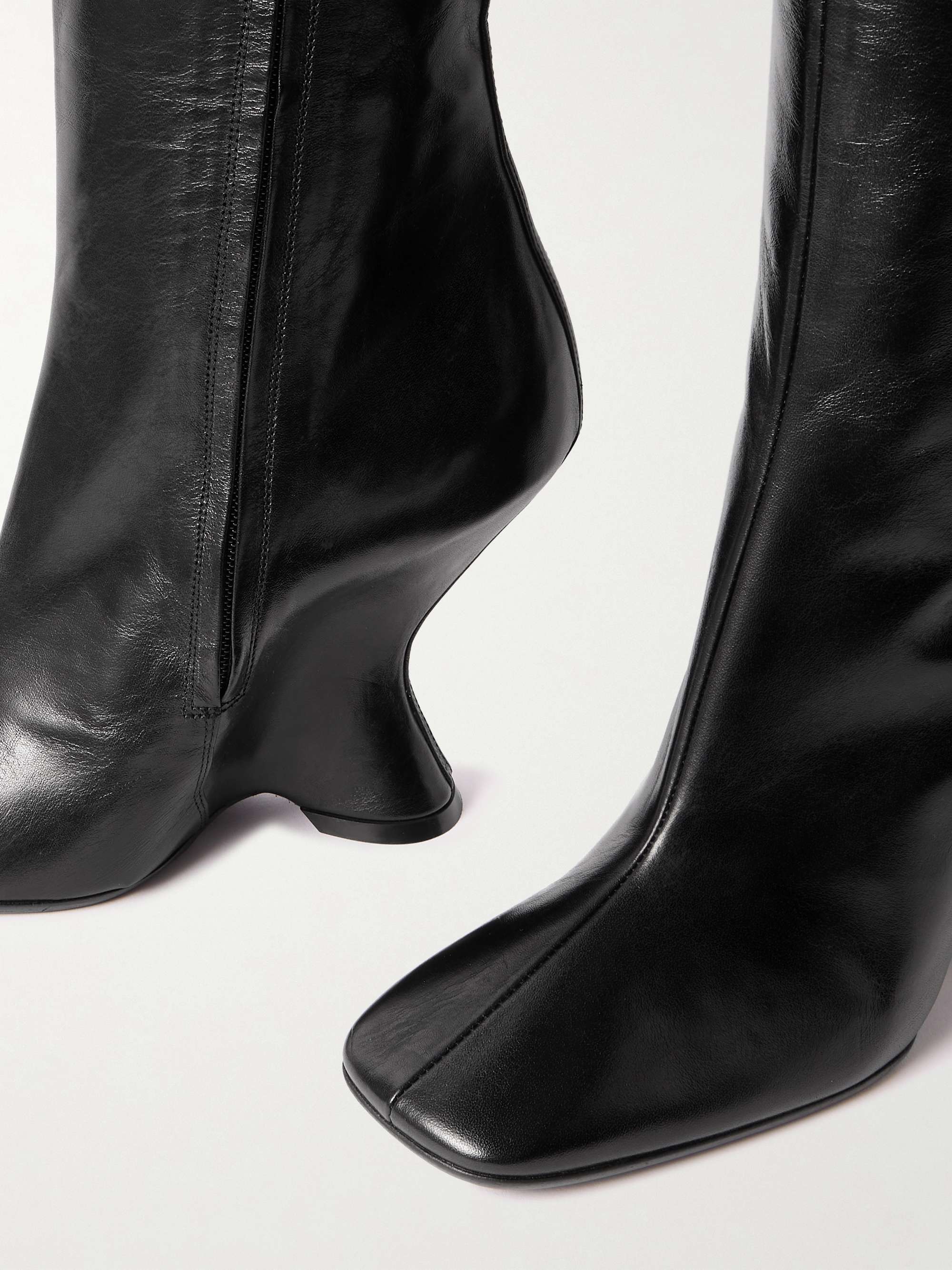 Dries Van Noten Square-toed Boots In Black