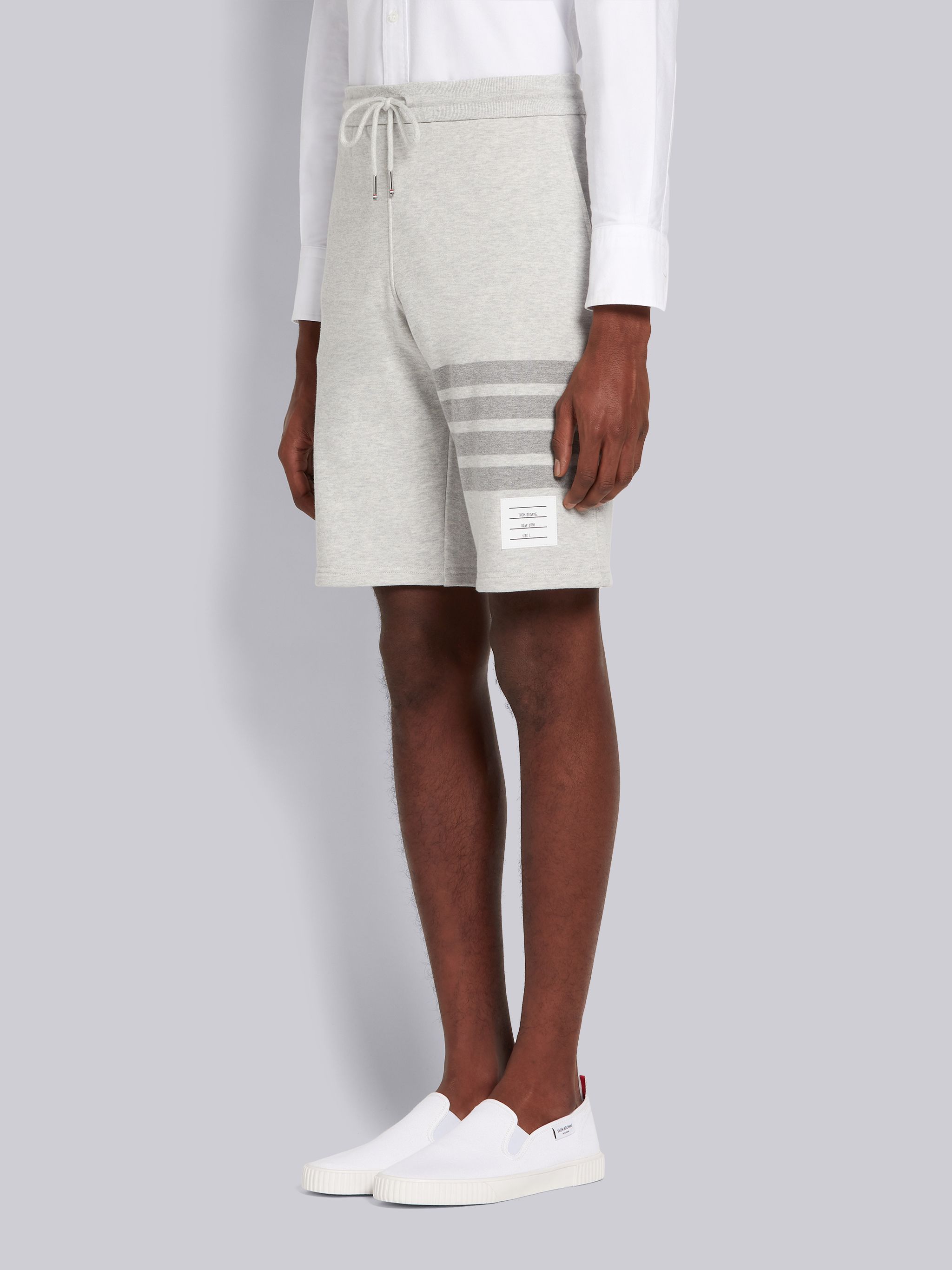 Thom Browne 4-bar Motif Drawstring Track Shorts In White