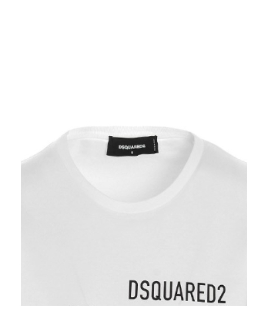 Dsquared2 Icon Renny Cotton Jersey Mini Dress In White