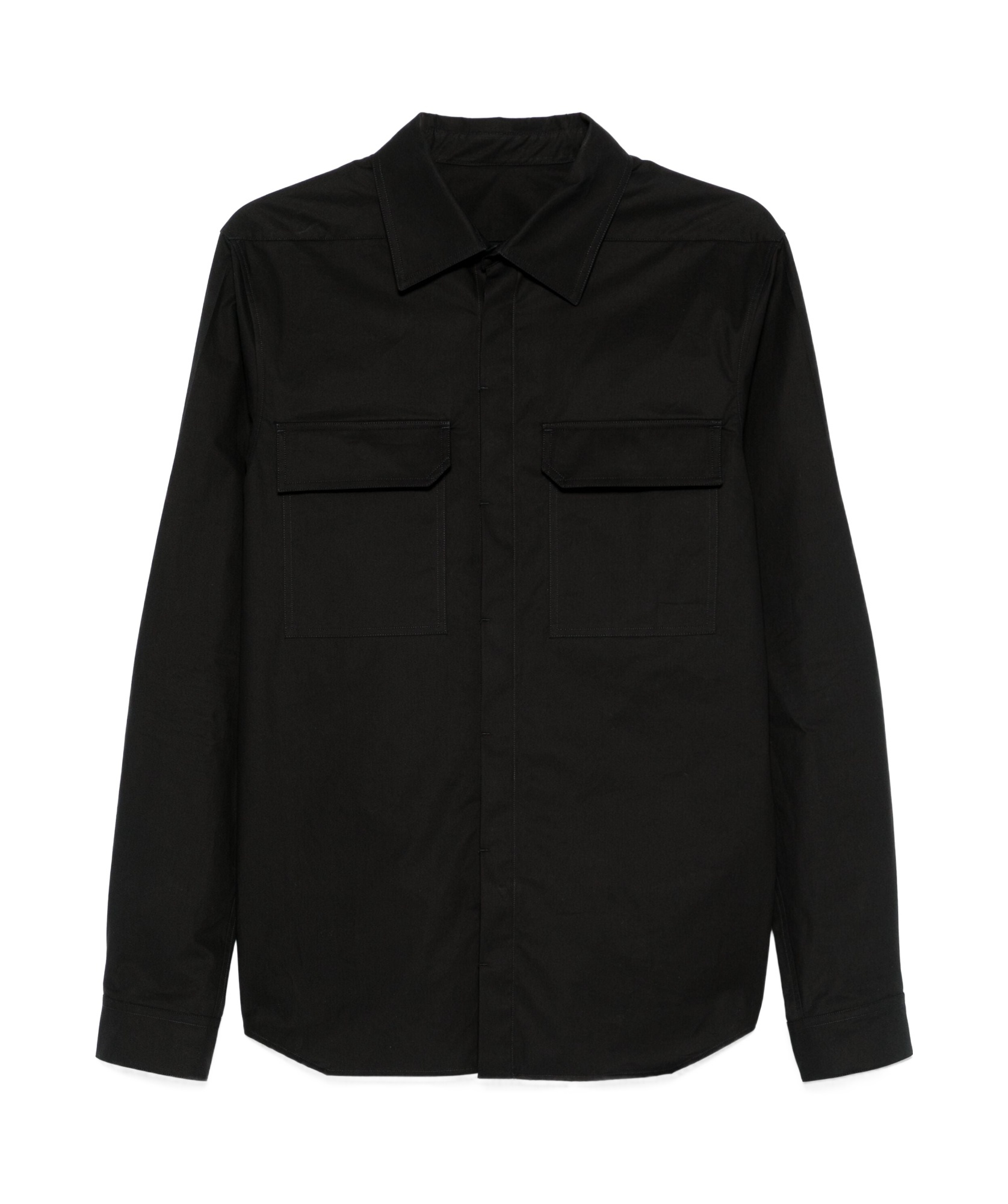 Rick Owens Wool Button-up Shirt In Black