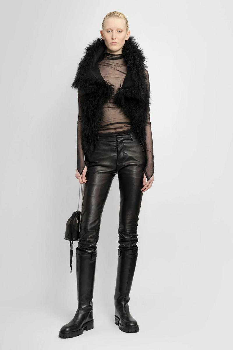 Ann Demeulemeester Bereta Shearling Waistcoat In Black